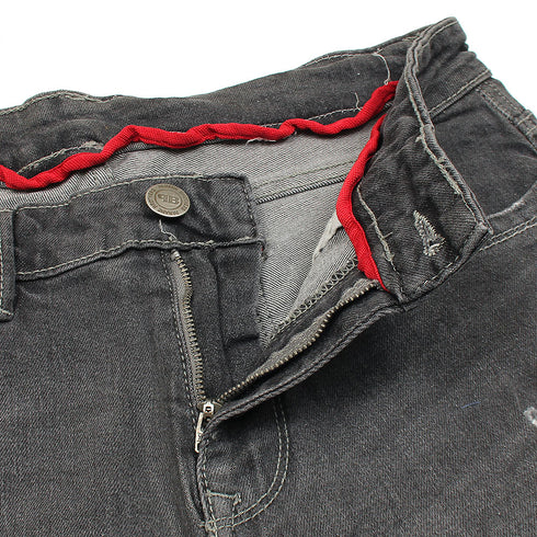 Dark Grey ripped Denim Shorts